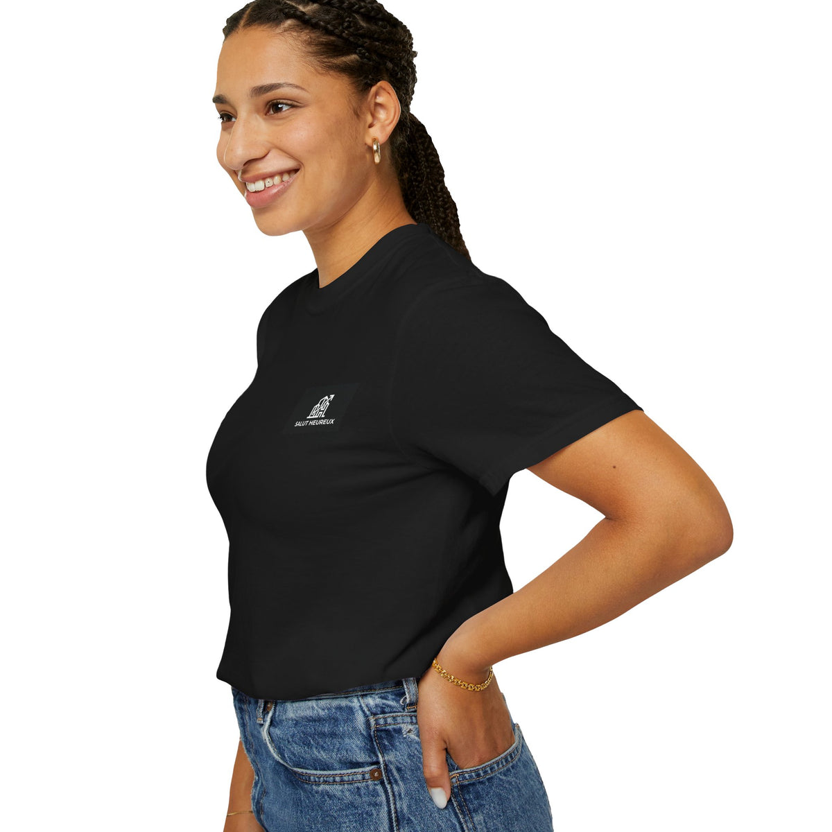 Salut Heureux Pocket Tee – Heavyweight Garment-Dyed Cotton