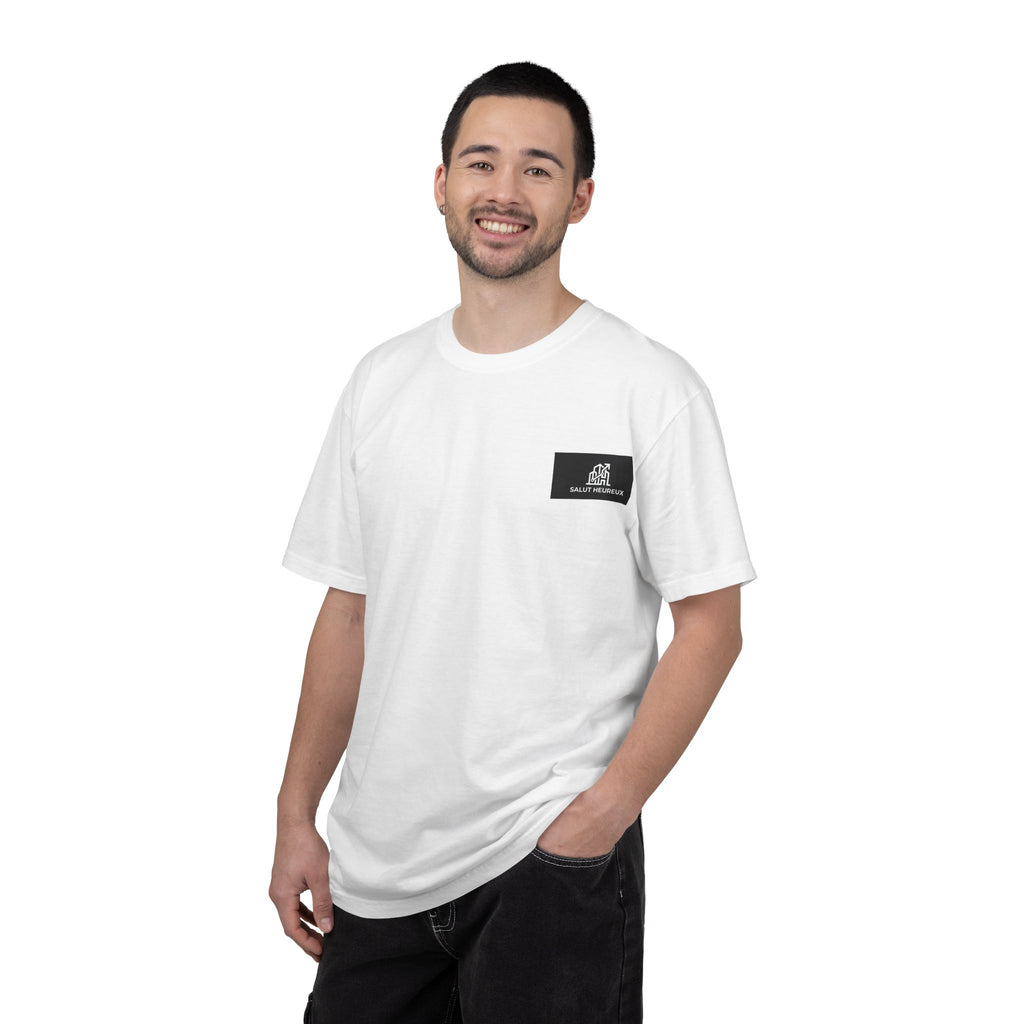 Salut Heureux Pocket Tee – Heavyweight Garment-Dyed Cotton