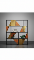Custom steel bookshelf with matte finish