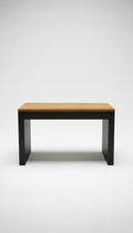 Refurbished solid wood desk with tapered legs